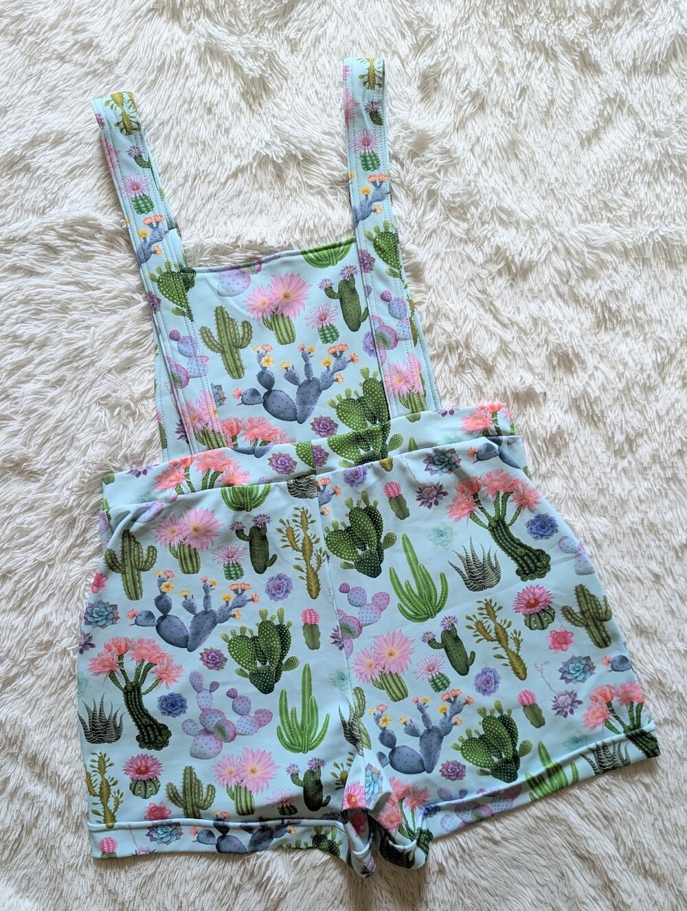 Blackmilk Crazy Plant Lady Cactus Print Short Overall Pinafore Romper XL - Picture 5 of 12